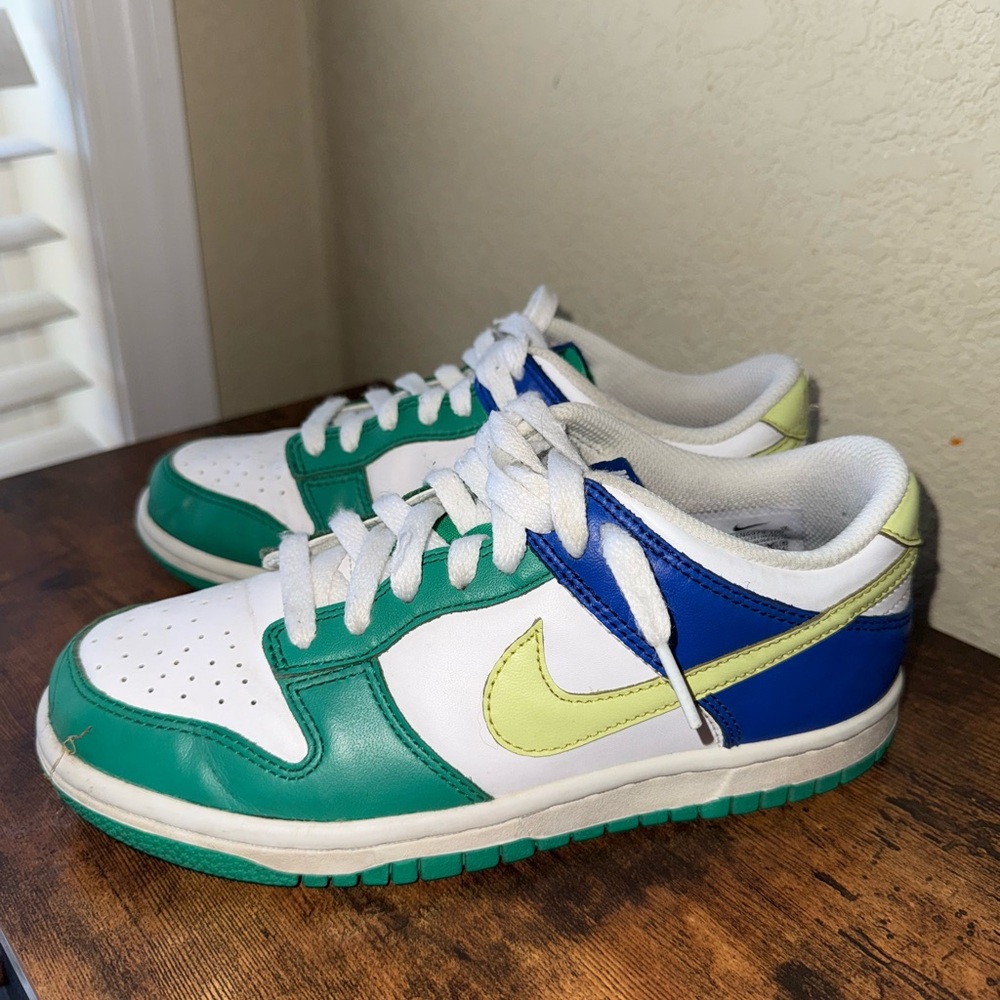 Nike Kids' Green, Blue, and White Sneakers